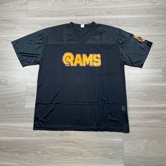 Vintage Huston Tillotson Rams Jersey Mens XL Black NCAA 90s Mesh Active - Picture 1 of 11